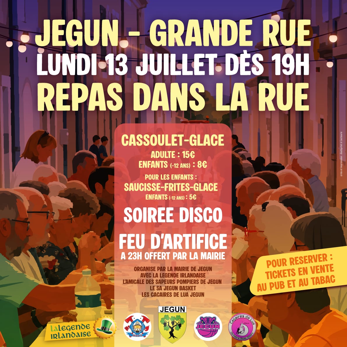 Le grand repas du 13 juillet à Jegun