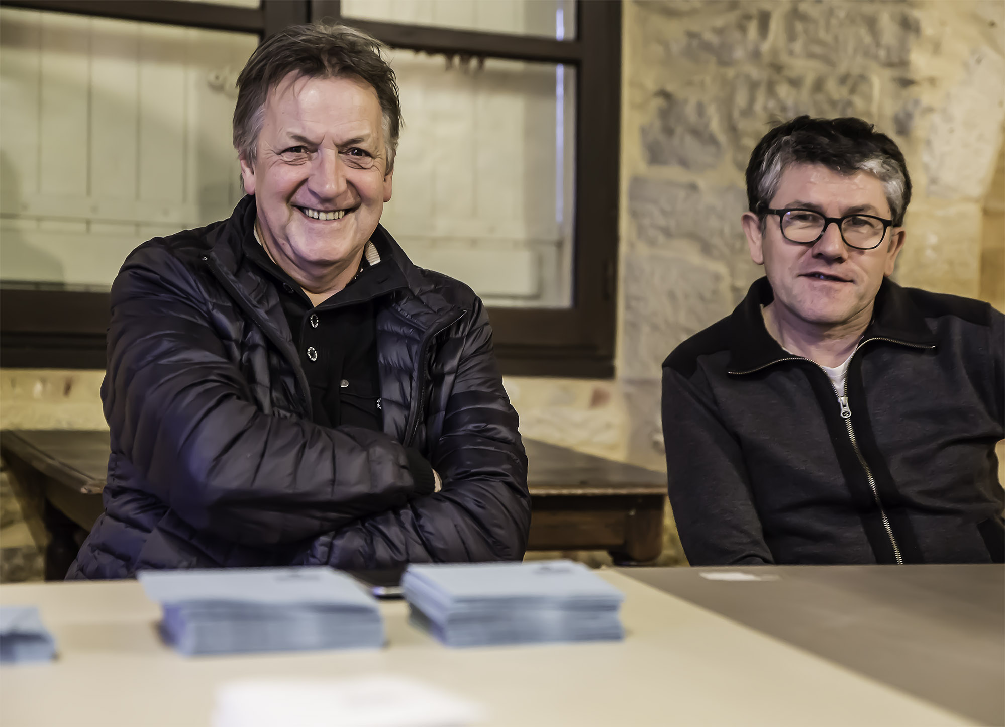 1 Michel Lecerf conseiller municipal de Loussous-Débat à droite et un collègue 1bis  290117.jpg