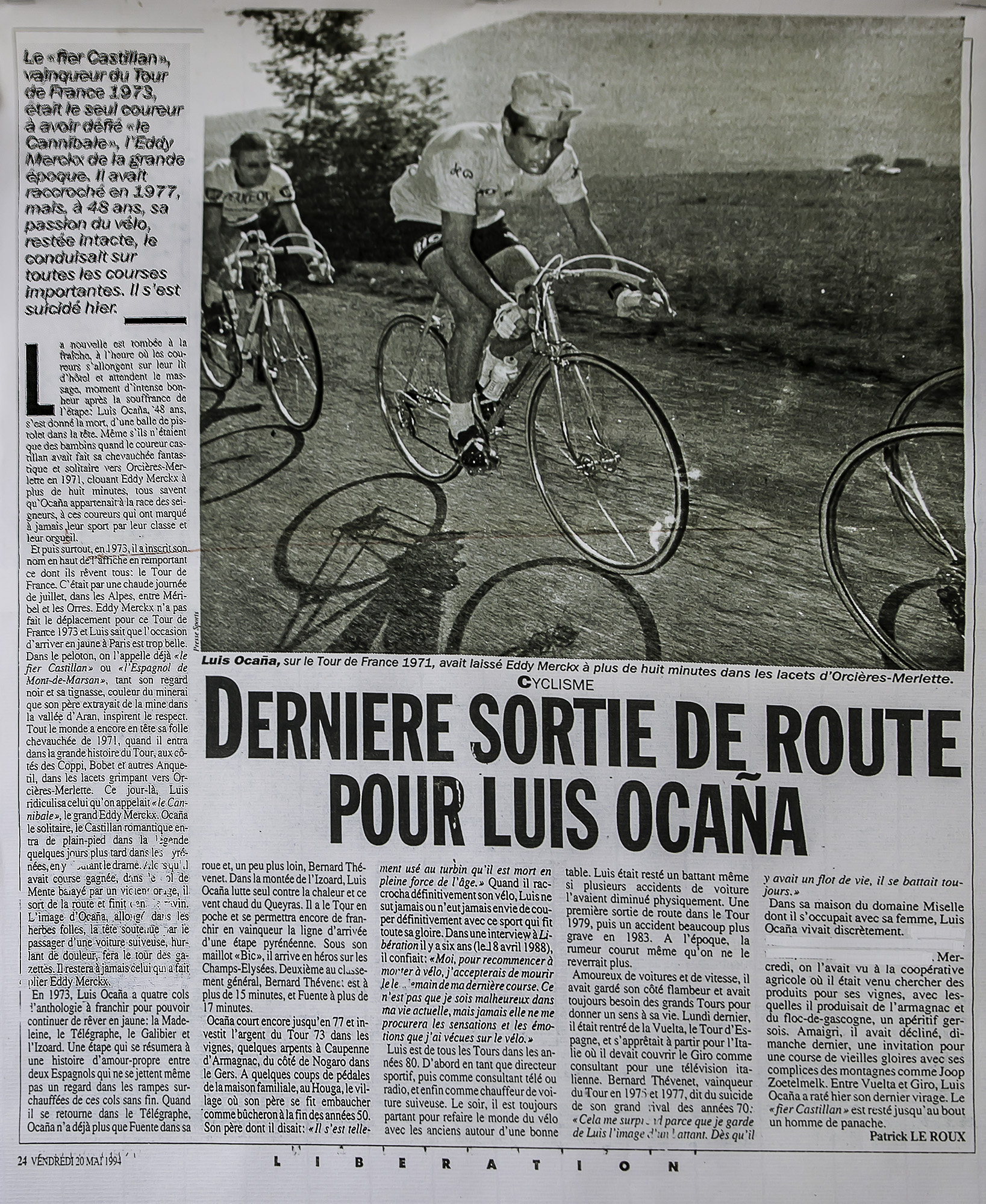 1 Article de Libération au lendemain du suicide de Luis Ocaña 1bis 020617.jpg