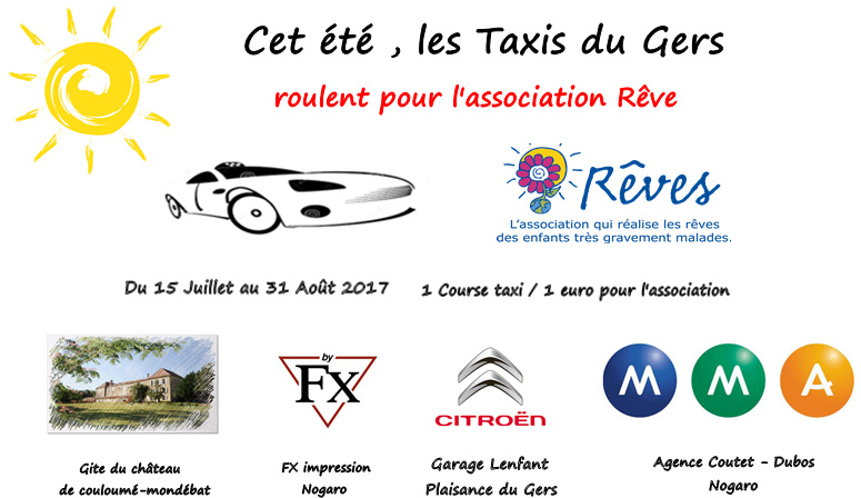 Affiche les taxis du gers roulent pour l'association rêve.jpg