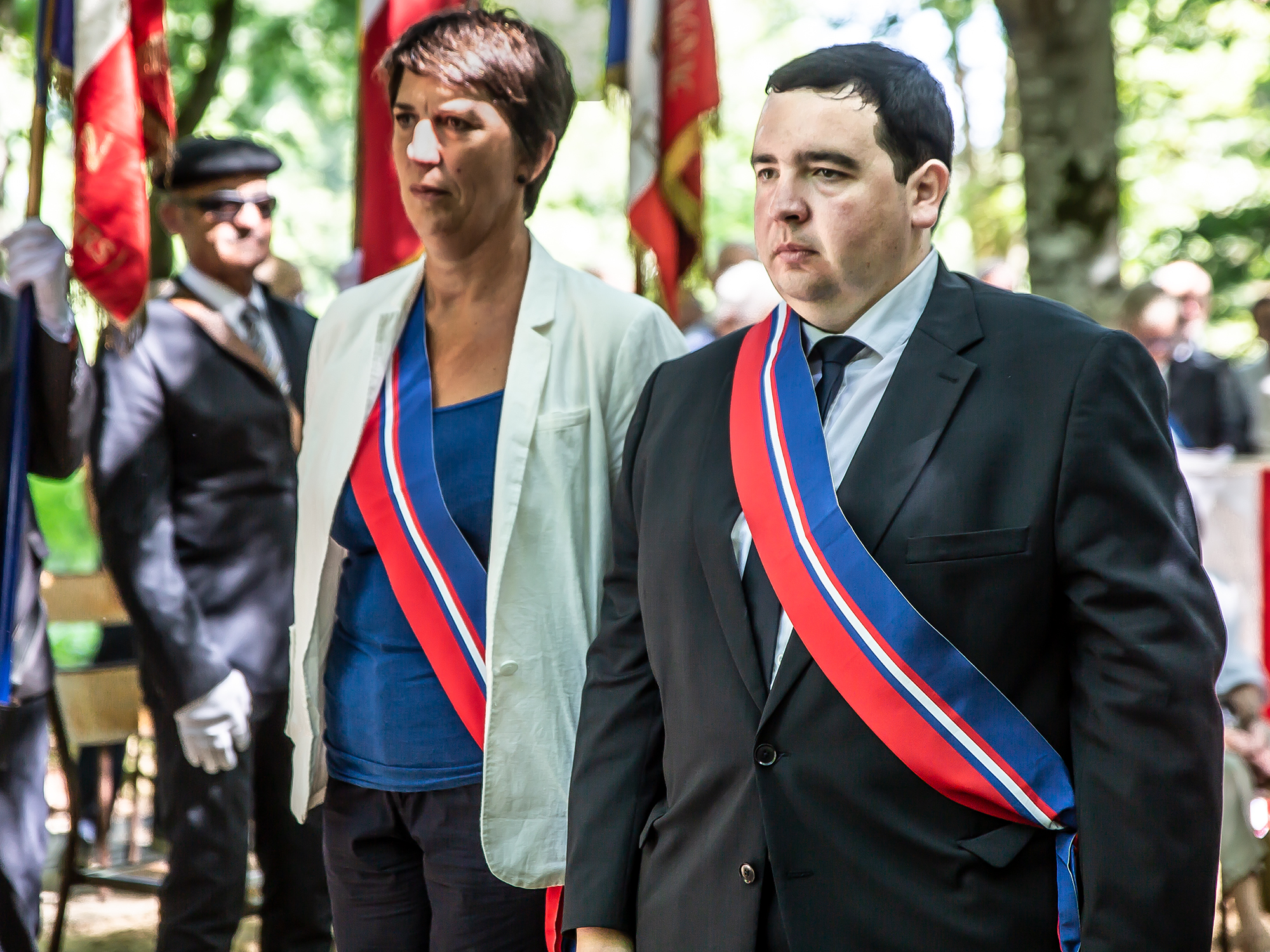 14 Isabelle Tintané et Vincent Gouanelle ont déposé une gerbe à Bascaules 1bis 060818.jpg
