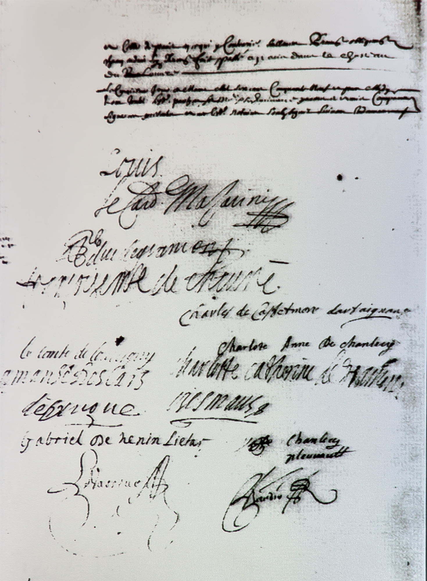 14 Signatures du contrat de mariage de d'Artagnan Louis XIV Mazarin etc 1bis 120818.jpg