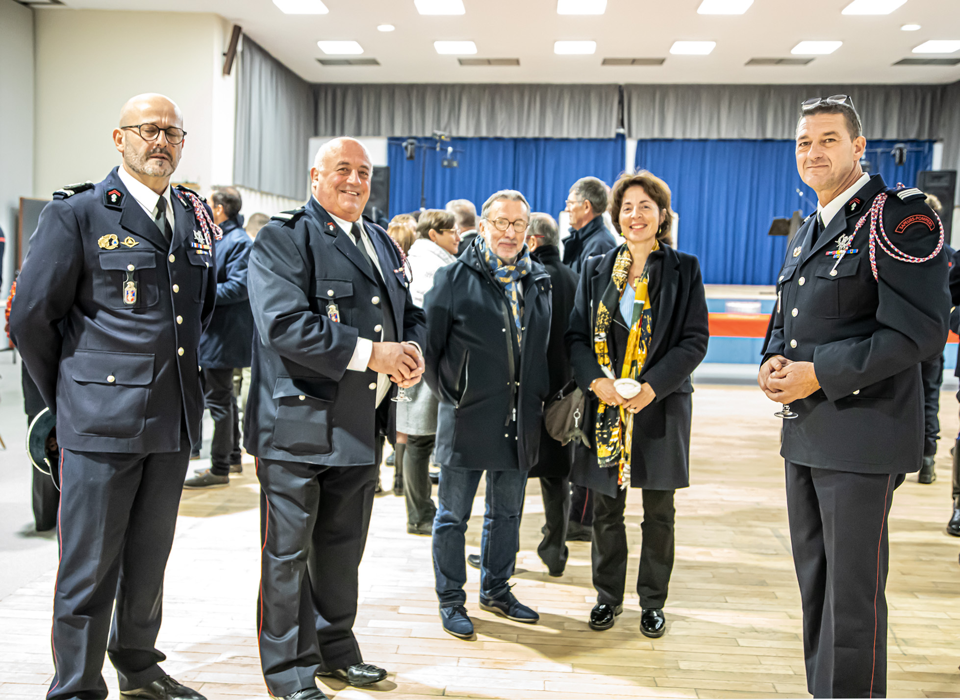 2 Lt Junca Lt Lafforgue Christian Peyret  Véronique Moreau sous-préfète de Condom Cn Eric Gourier 1bis 101222.jpg