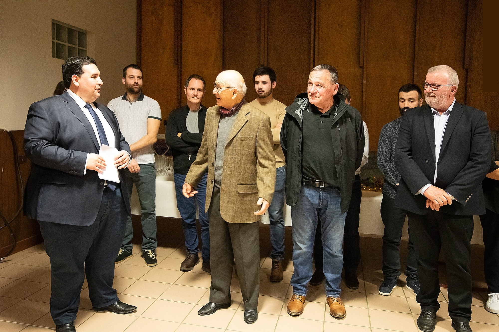 12Vincent Gouanelle avec  Aimé Faget Jean-Paul Sempé et Michel Brazzalotto 1bis 140123.jpg