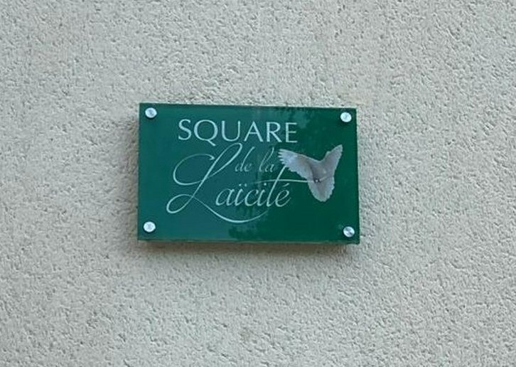 Plaque symbolisant la laïcité