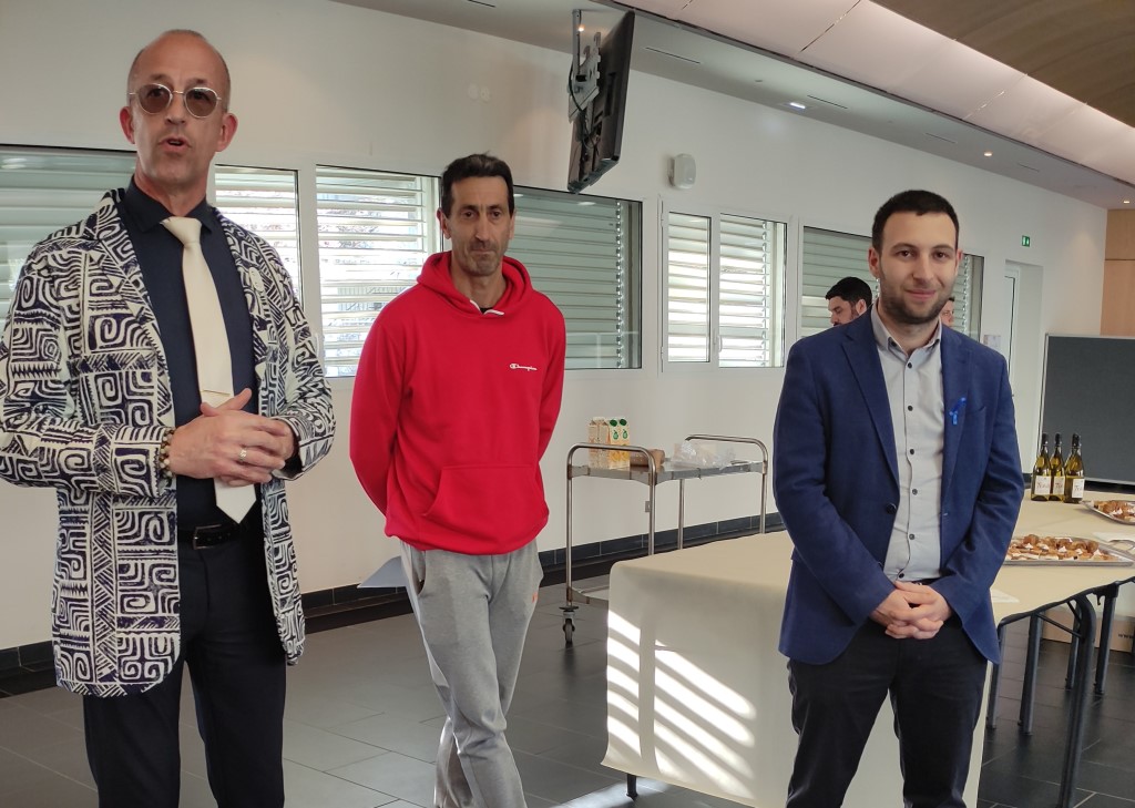 Thierry Cornillault, proviseur, Maël Jouannique, professeur d'EPS et Nicolas Denard directeur comptable de la CPAM