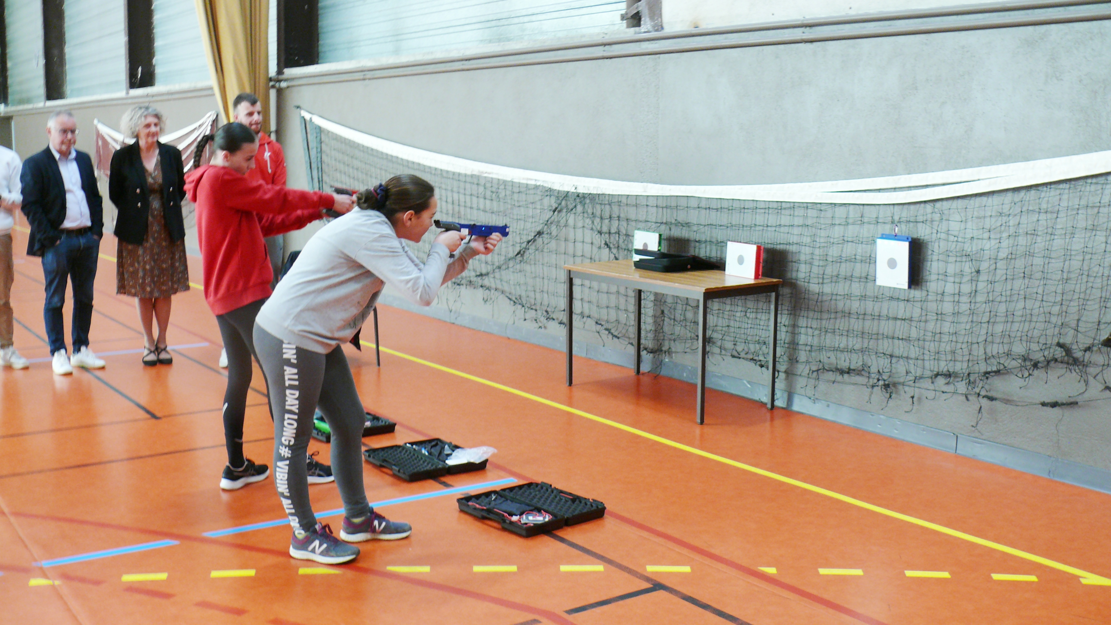PCollégiens à l'épreuve du Laser Run.
