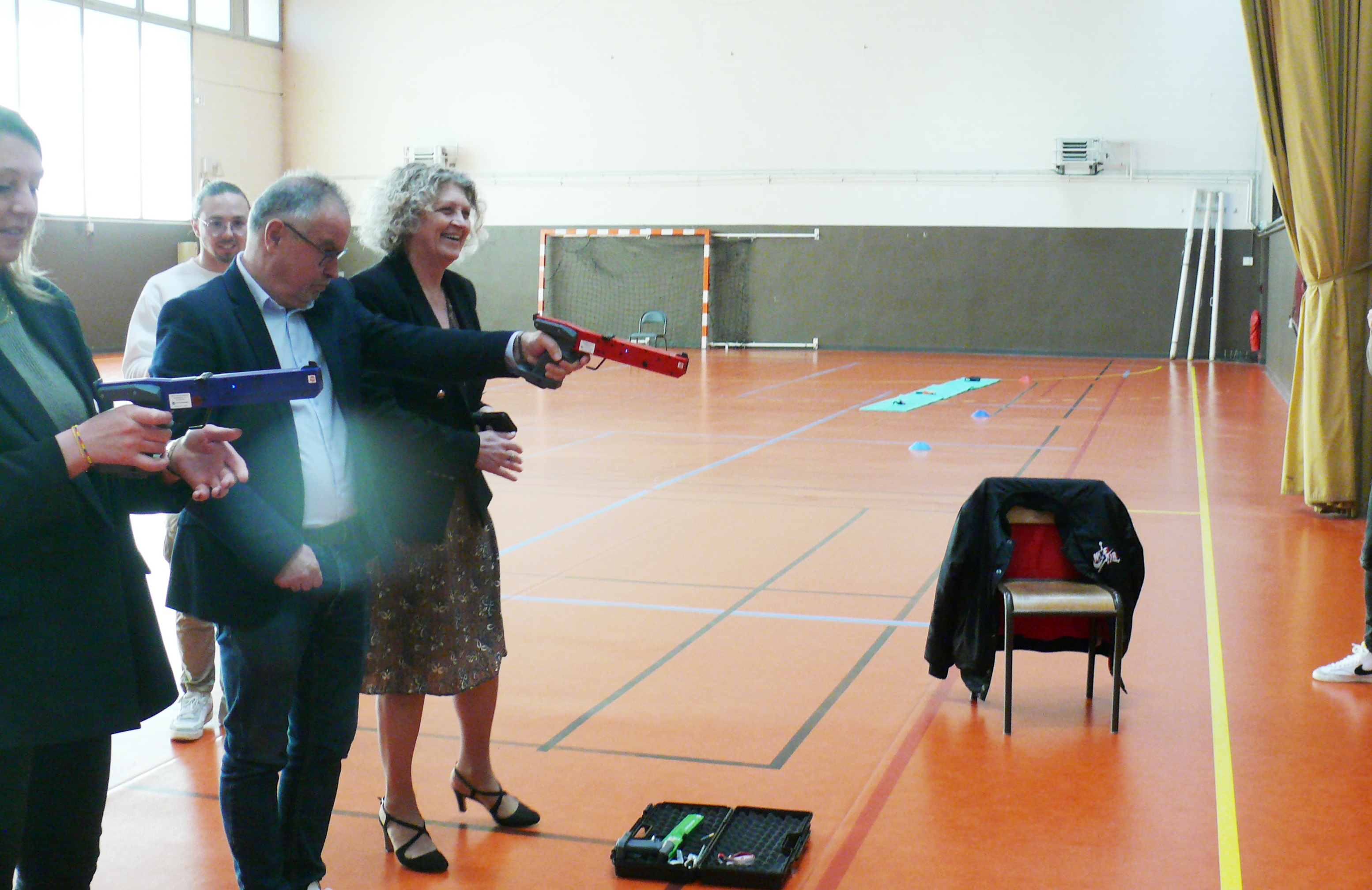 Philippe Dupouy et Anne Rogé ont testé le Laser Run.