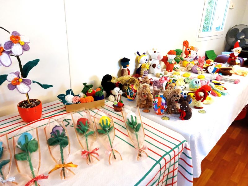 Objets en amigurumi.