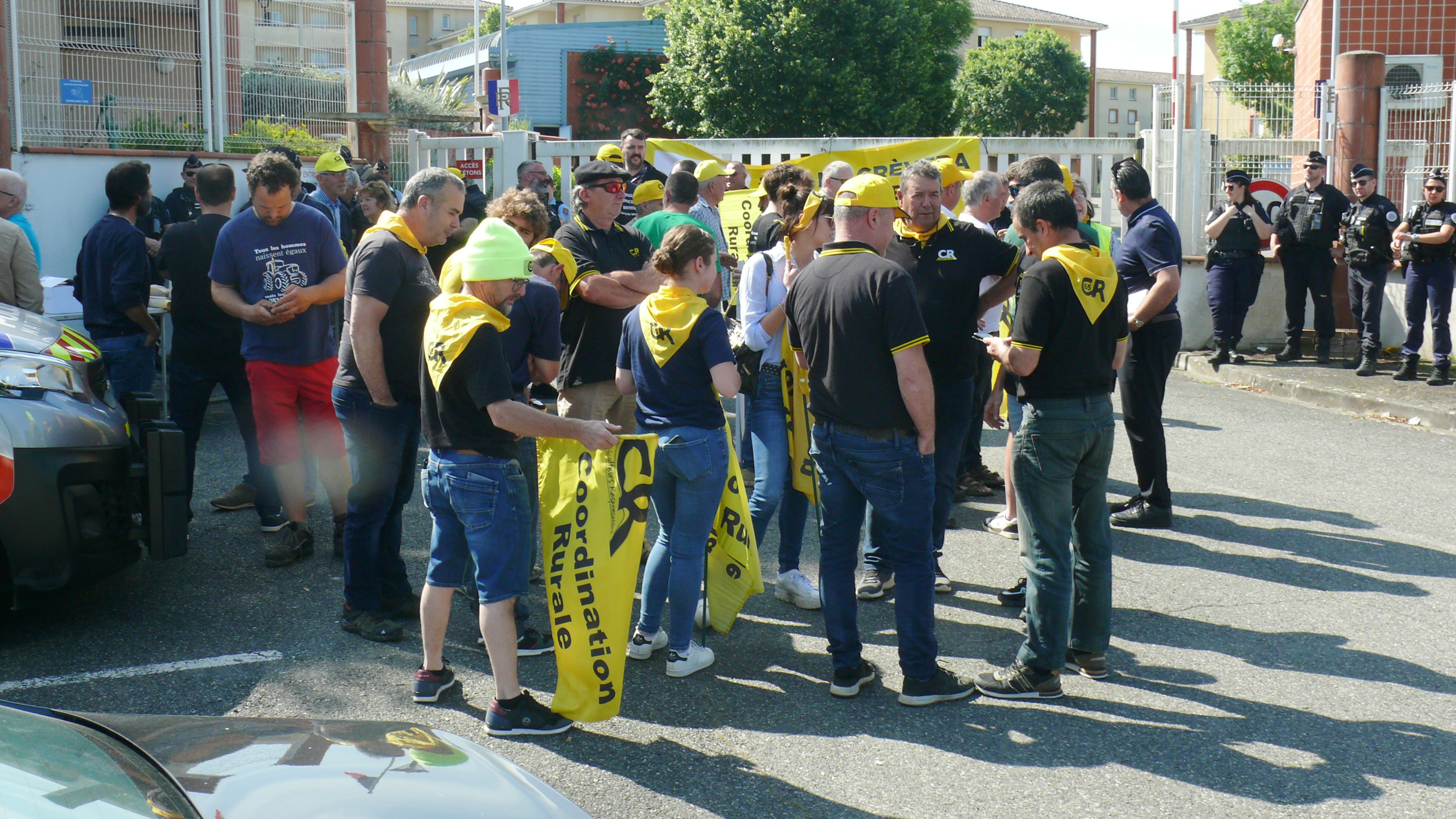 La soixantaine de manifestants.