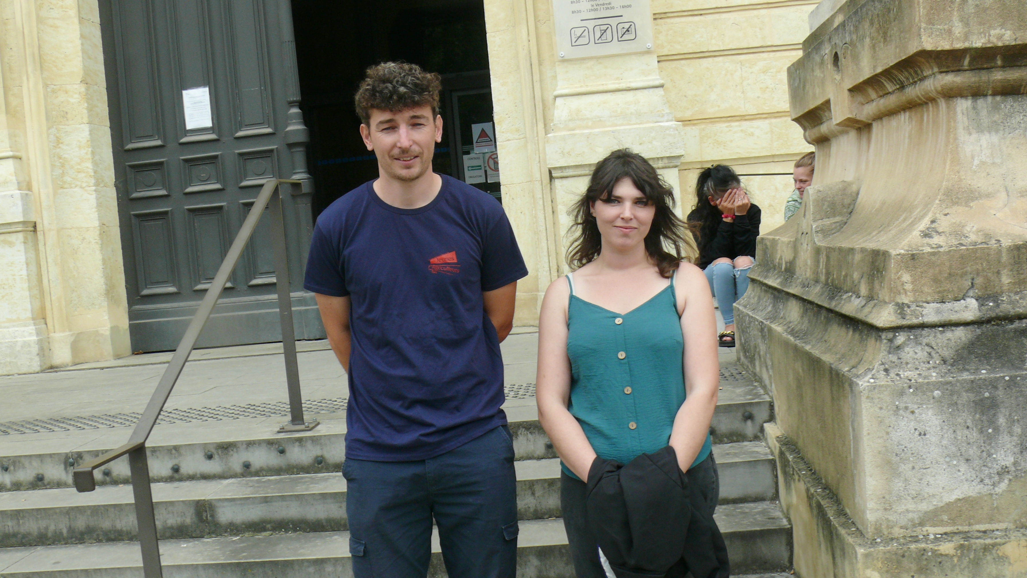 Guillaume Fauqué, président des JA 32, et Amina Fenni.