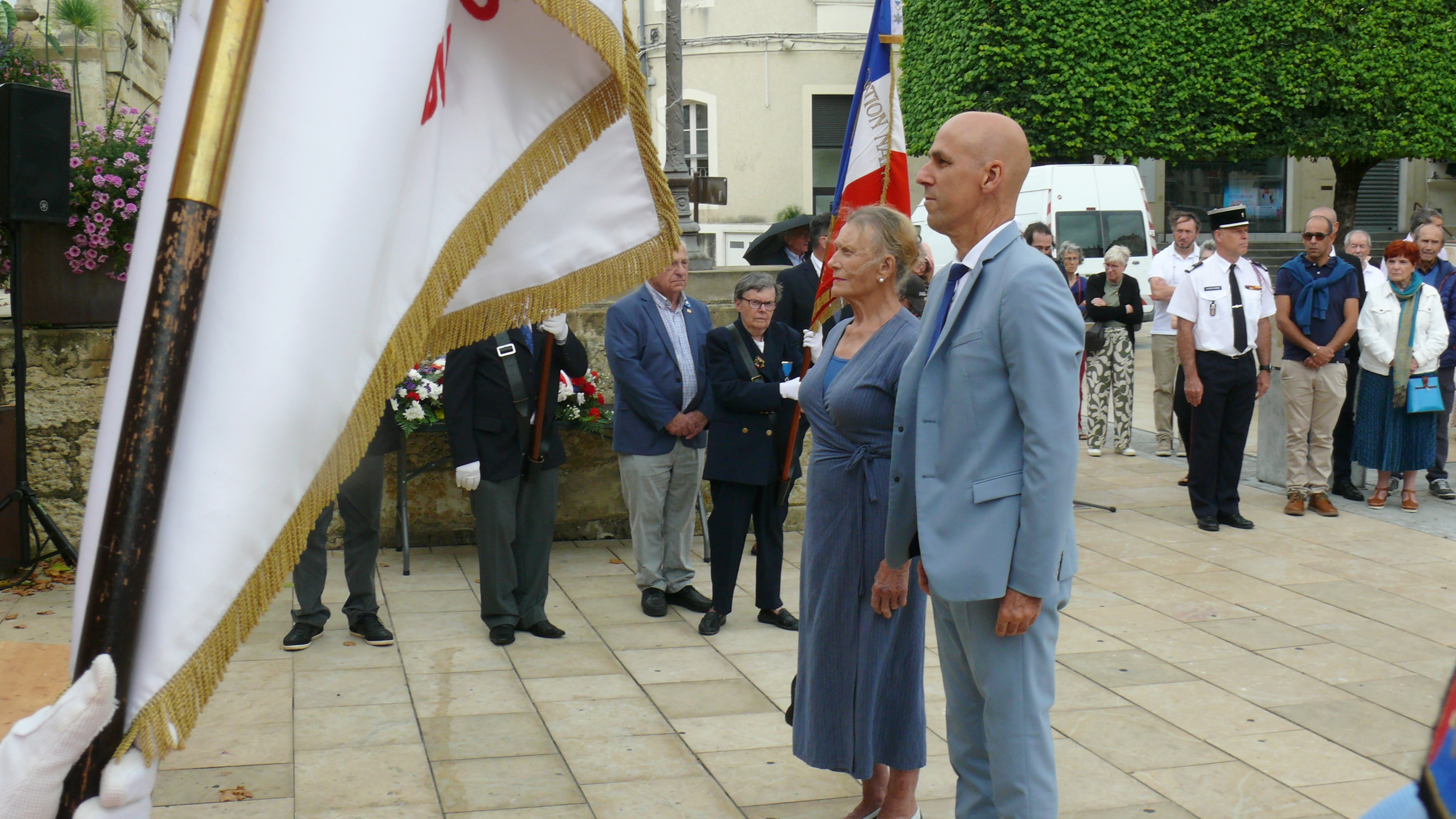La présidente du musée de la Résistance et de la Déportation, Claude Dilhat, du directeur académique, Farid Djemal.