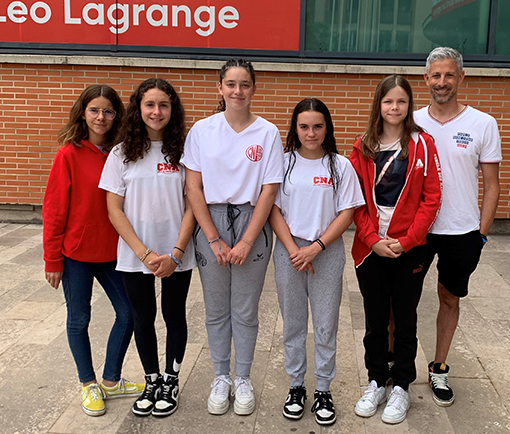 Les Benjamines (Margot Labat, Jeanne Llevot, Ava Soumeilhan, Lilie Ganéo, Ambre Delavis ) aux championnats de ligue