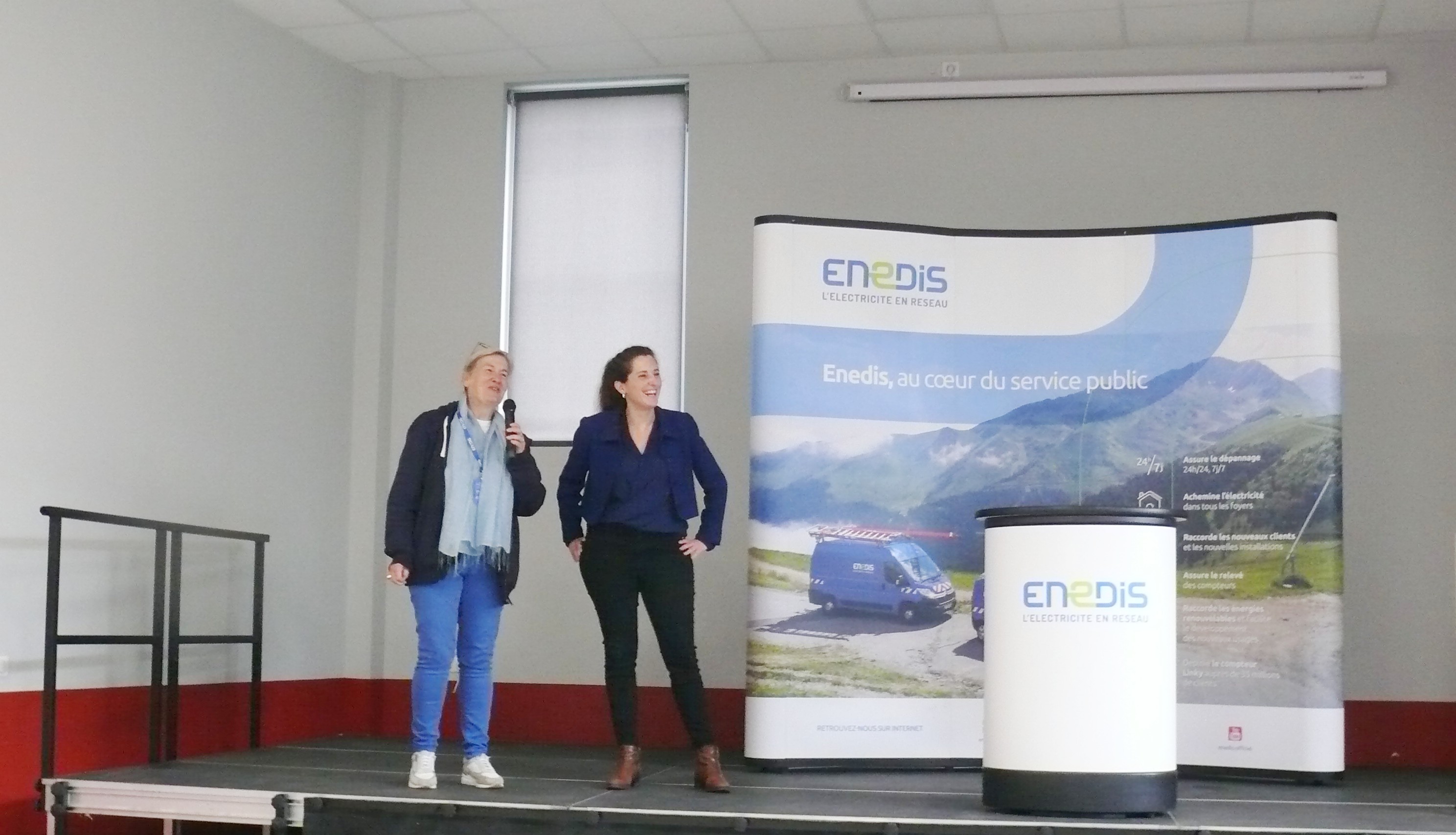 Martine Mairal, adjointe au maire, a souhaité la bienvenue à Enedis, à ses côtés Priscillia Morinet, déléguée territoriale du Gers.