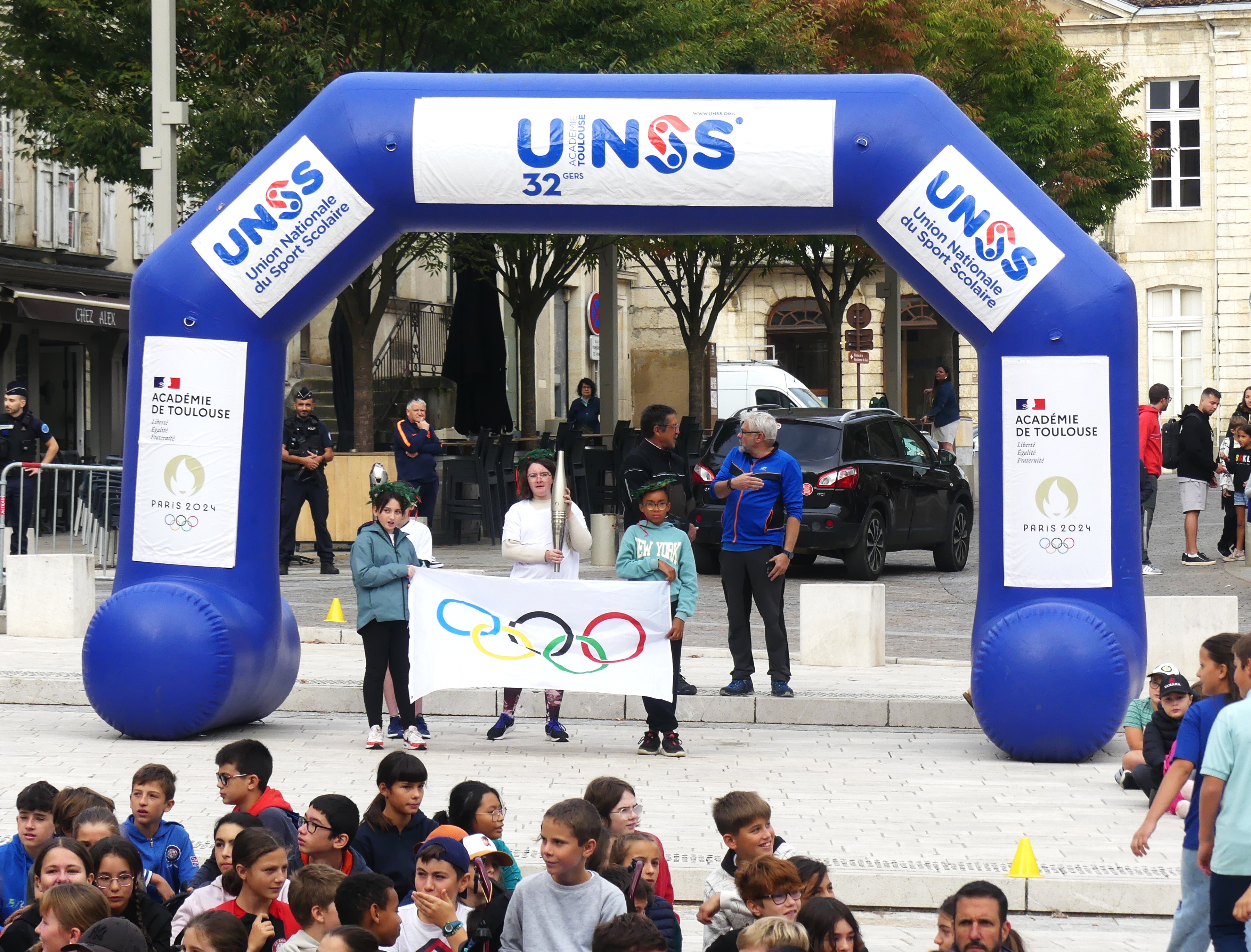 arrivée de la flamme olympique