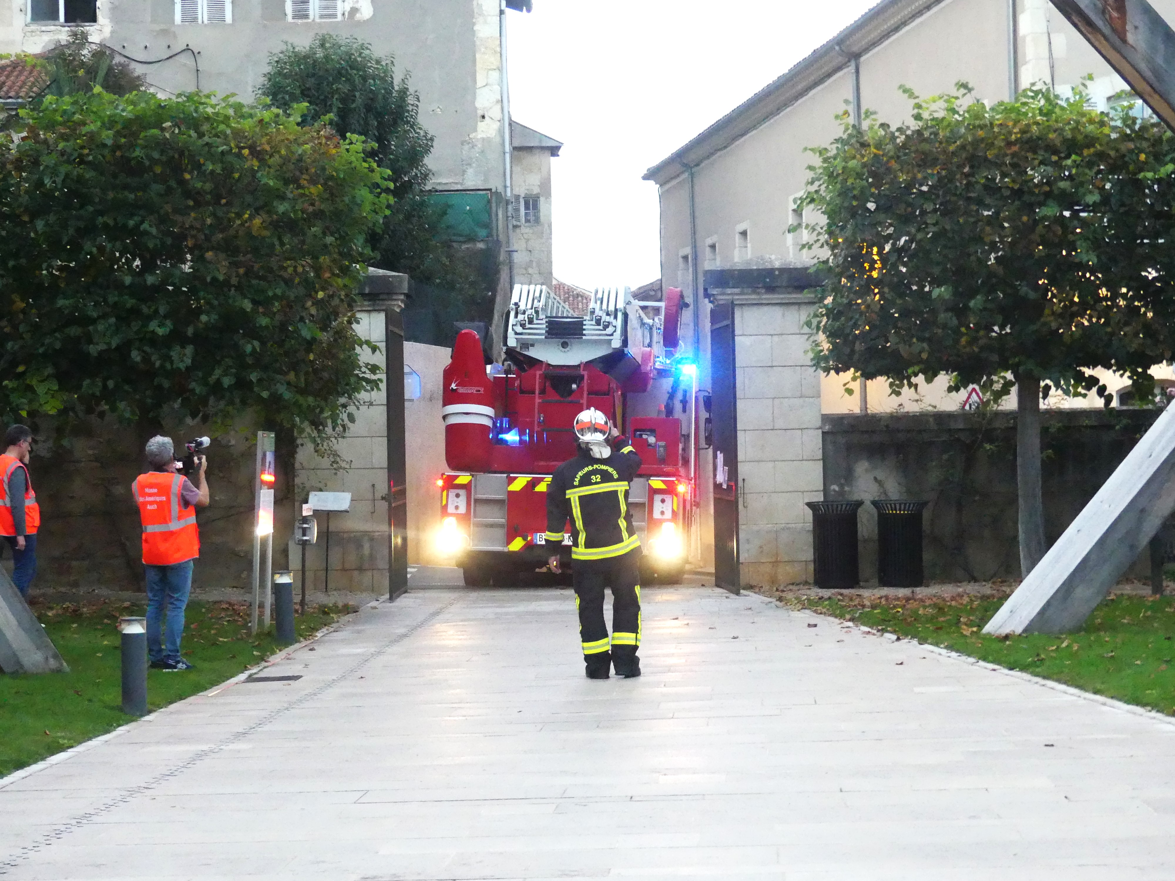 arrivée des pompiers.