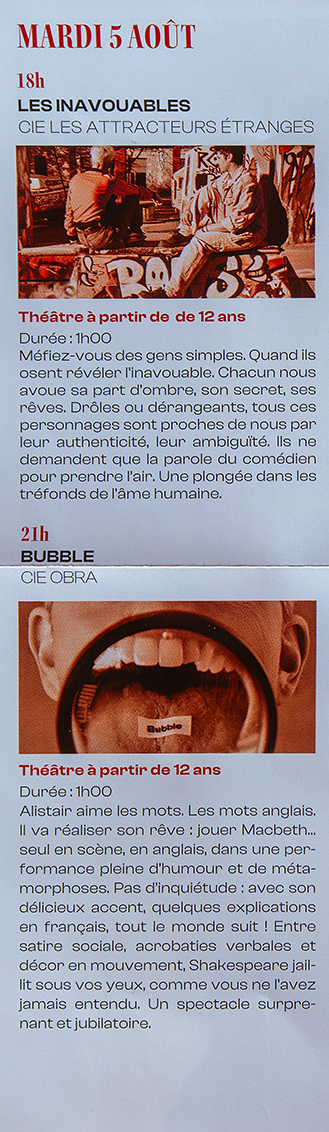 programme du mardi