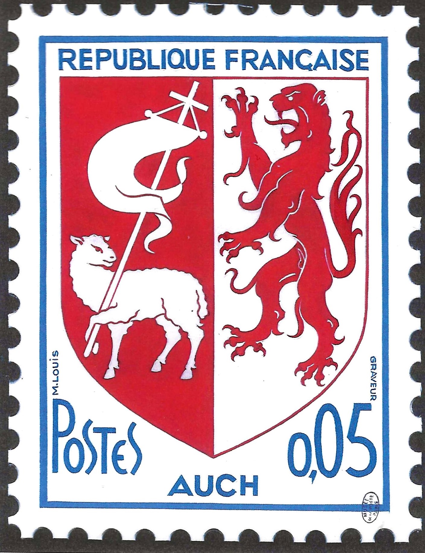 Timbre blason d'Auch.