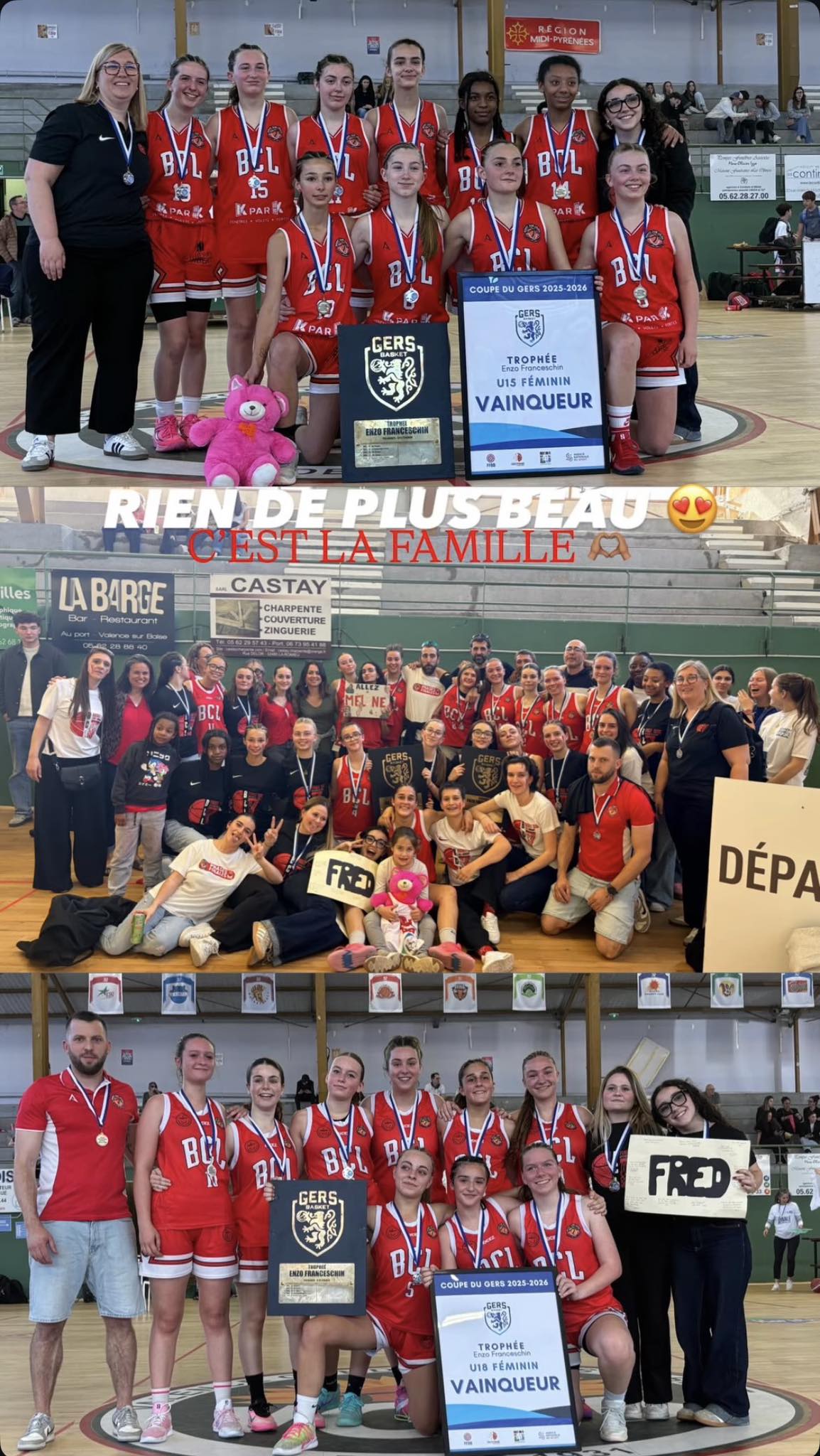 Championnes du Gers en U15 et U18