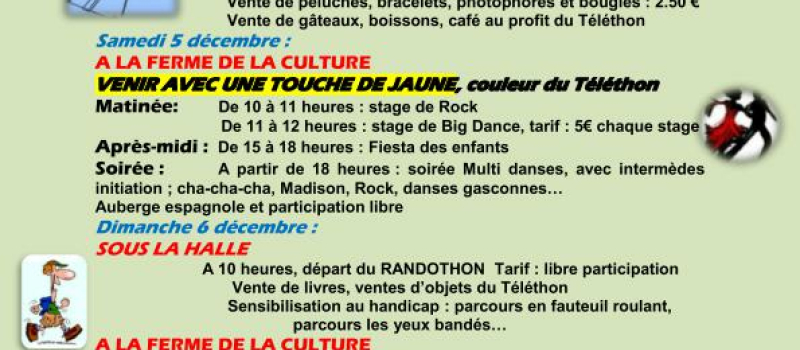 TOUGET - TELETHON les 4, 5 et 6 Décembre