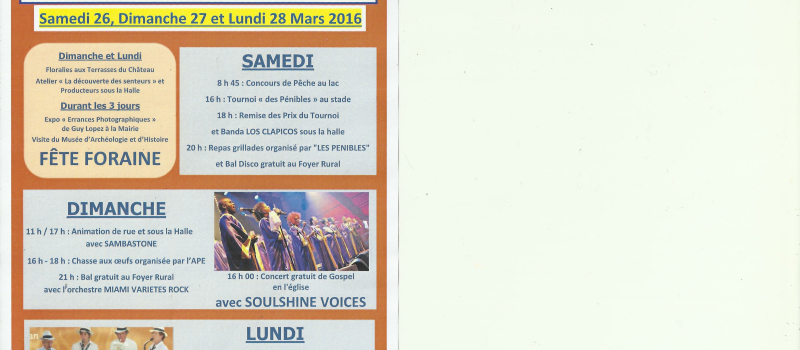 MAUVEZIN - FESTI-FOIRE de PAQUES un grand programme !!!!