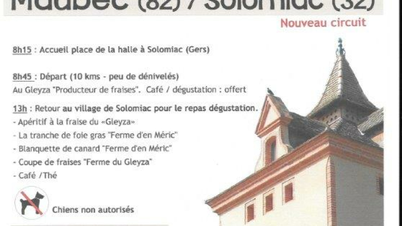 Solomiac -Maubec : 8ème édition de la rando "La Fraise et le Foie gras"
