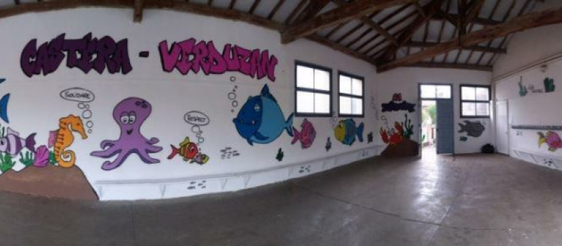 Le projet Graff a illuminé le préau de l'école de Castéra-Verduzan