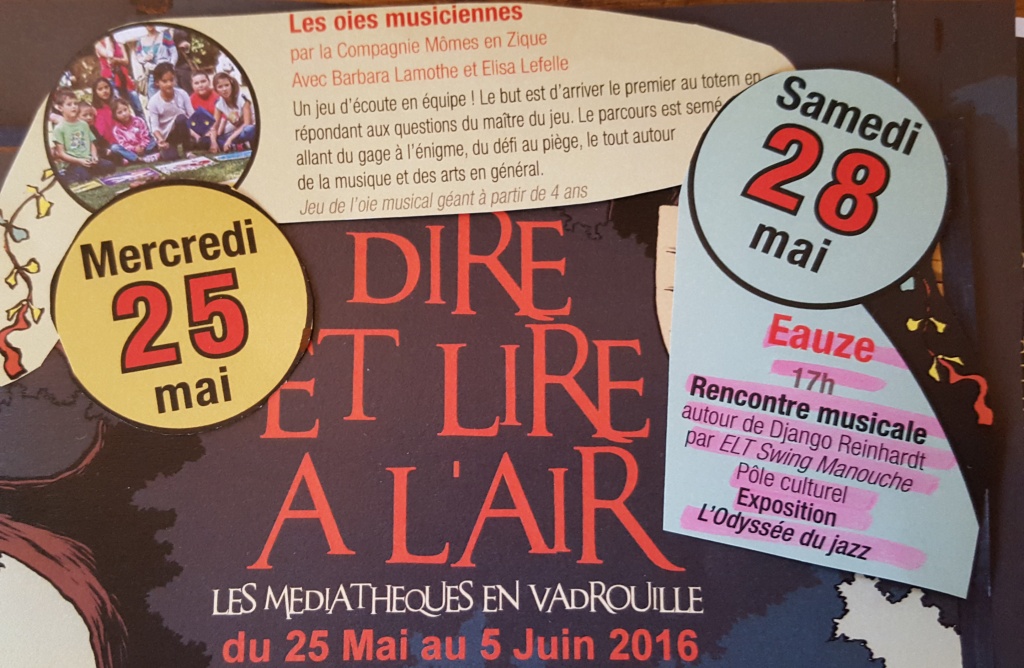 Eauze le Pôle culturel participe en mai à la manifestation "Dire et Lire à l'Air"