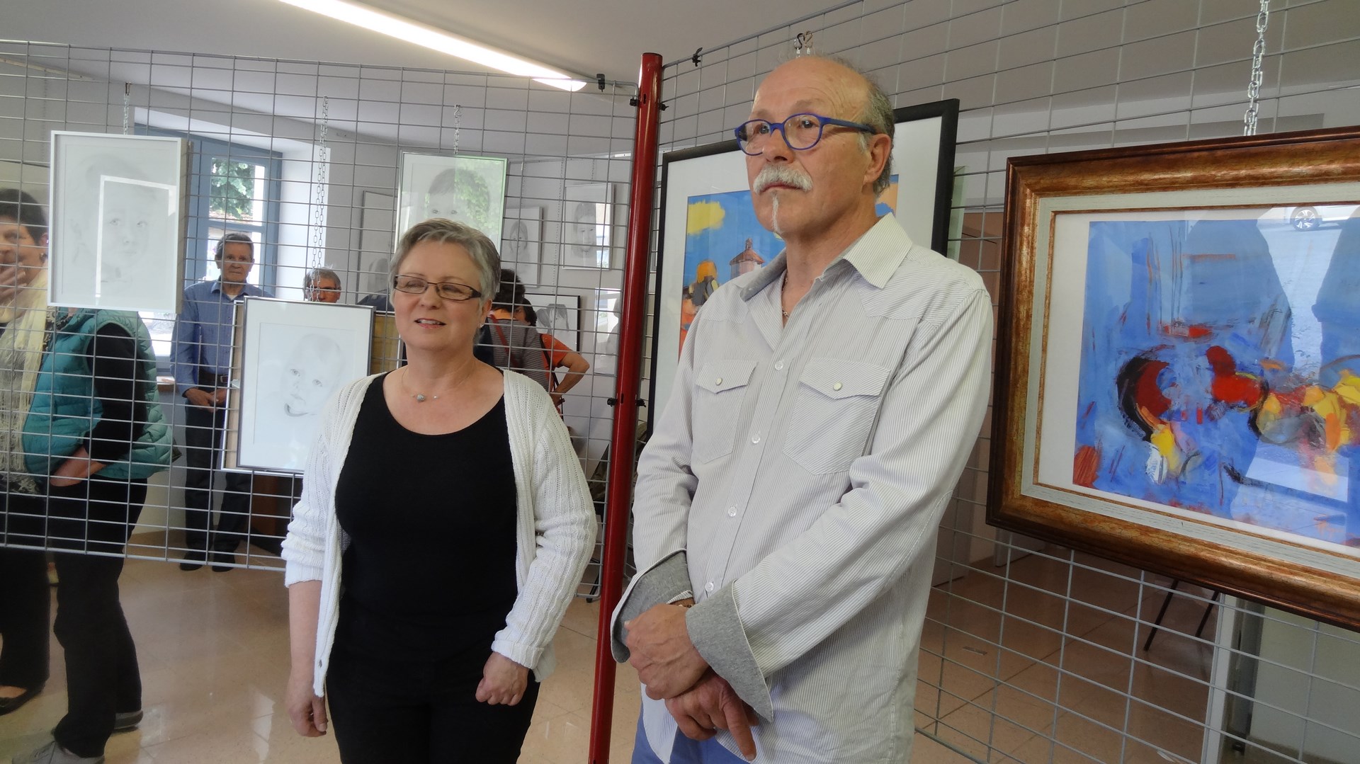 Les deux artistes lors du vernissage 