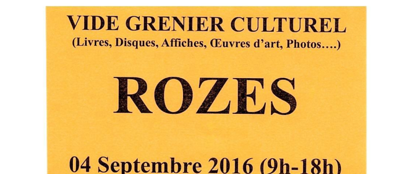 Vide-greniers culturel à Rozes le 4 septembre