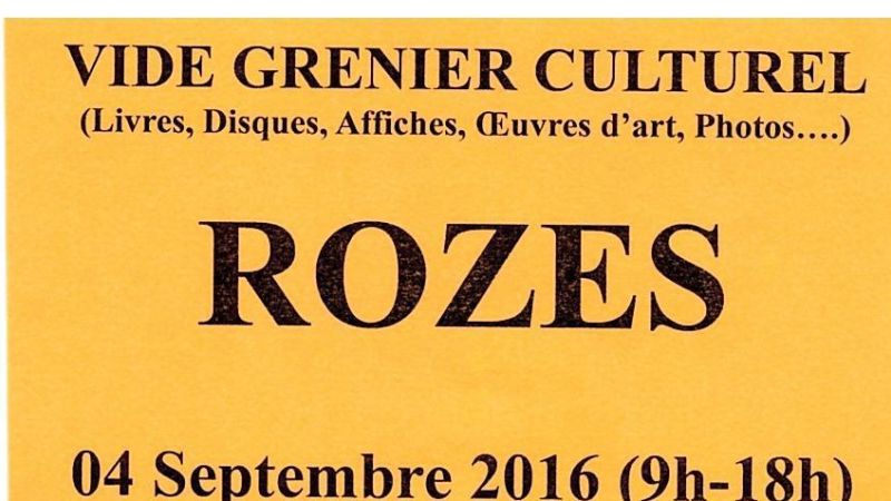 Vide-greniers culturel à Rozes le 4 septembre