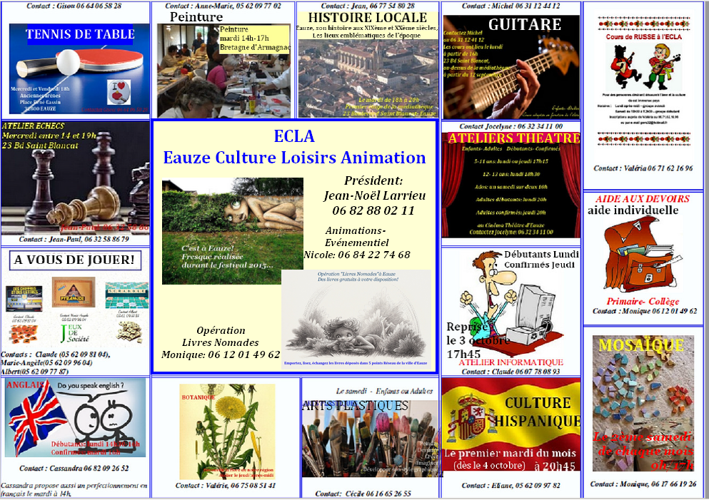 ECLA Eauze Activités 2016-2017