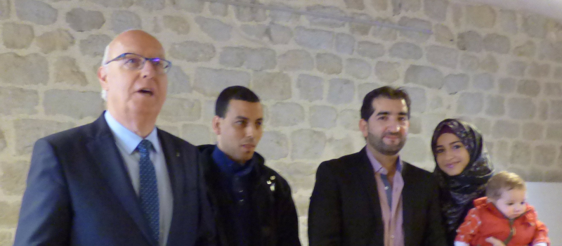 Marciac :  réception d'accueil de la famille Khalil