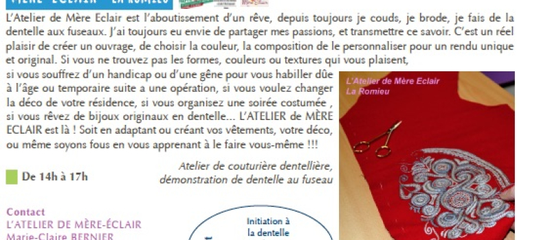 La Romieu: L'atelier de Mère Eclair participe aux Visites de Printemps 2017