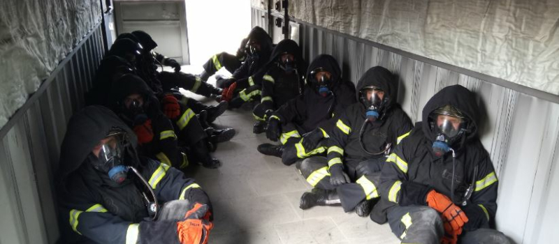  Vic-Fezensac : Un caisson de feu pour les formations incendie 