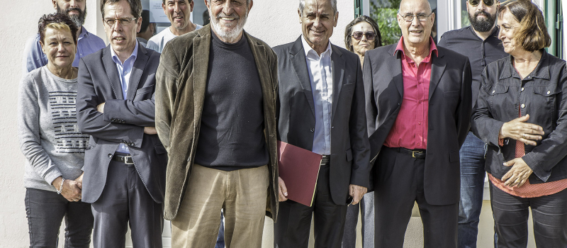 Arblade-le-Haut – Francis Dupouey visite le chantier mairie-école