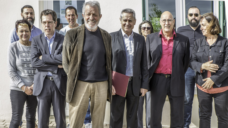Arblade-le-Haut – Francis Dupouey visite le chantier mairie-école