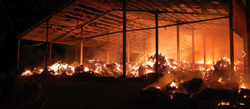Rozès : Feu de hangars agricoles