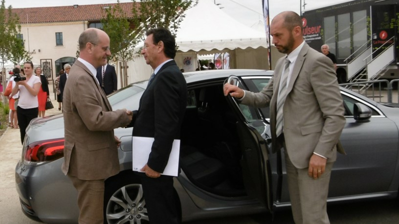 Jean-Michel Blanquer,  ministre de l'Éducation nationale en visite dans le Gers