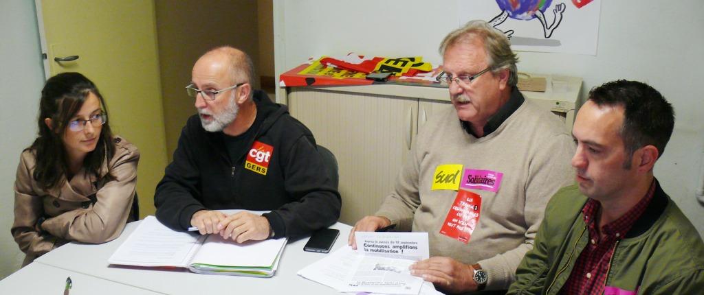 Estelle Ariès, Eric Cantarutti, Pierre Wiart, et Eric Anglade ont argumenté le mouvement de grève du 21 septembre prochain.