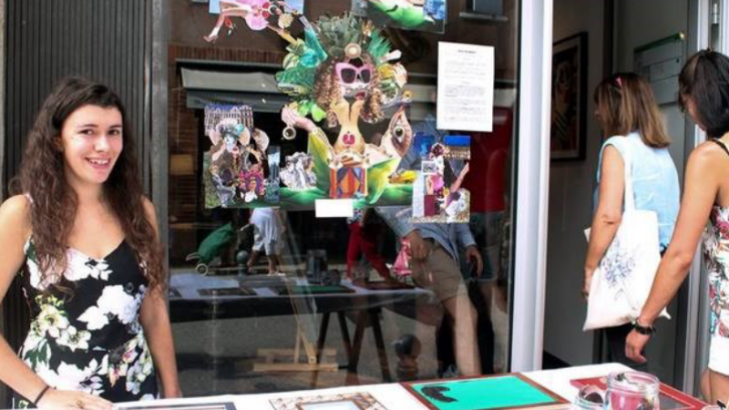 La femme en collages à Save The Arts Gallery