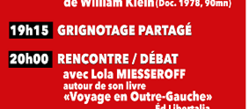 L'Association " l'Ouverture" propose : CINE - RENCONTRE Mai 68