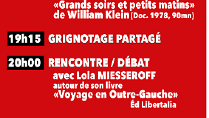 L'Association " l'Ouverture" propose : CINE - RENCONTRE Mai 68