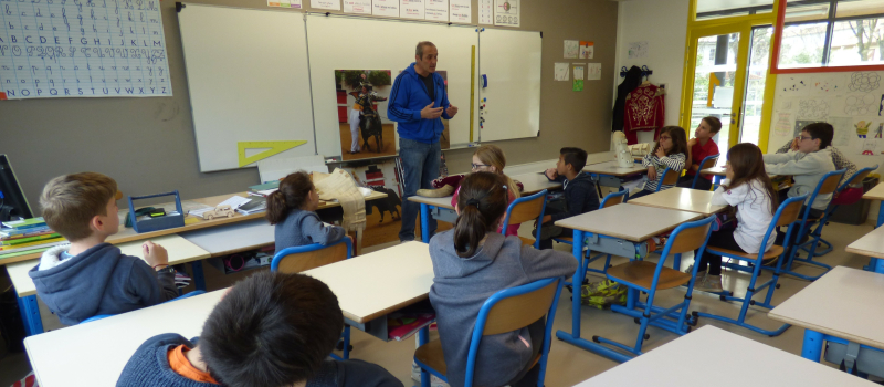 La course landaise à l'école élémentaire de Marciac