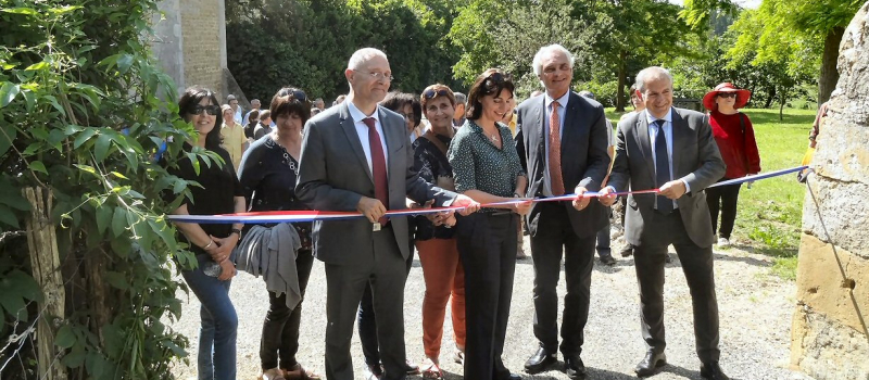 Inauguration du paléosite de Sansan par Mme Catherine Seguin , Préfet du Gers