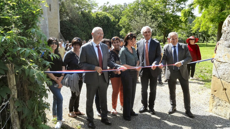 Inauguration du paléosite de Sansan par Mme Catherine Seguin , Préfet du Gers