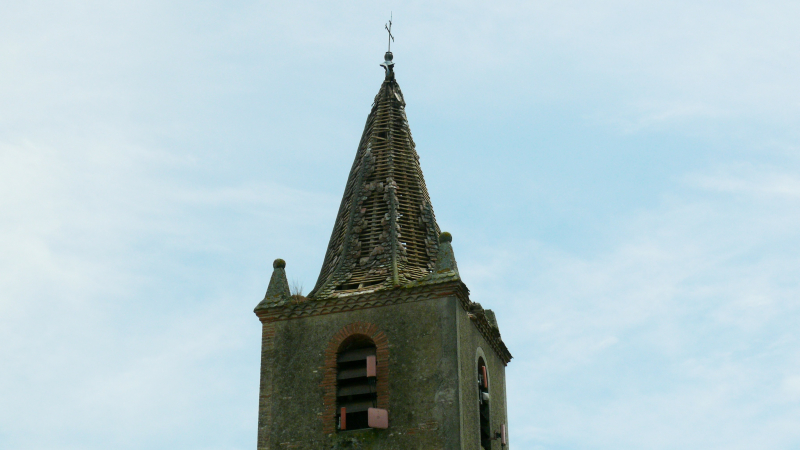 Le clocher de la chapelle de Fangeau foudroyé