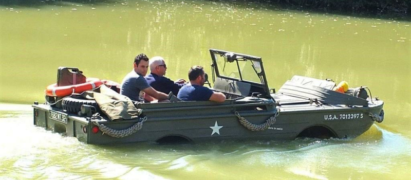 belle balade en jeep amphibie sur la Baïse