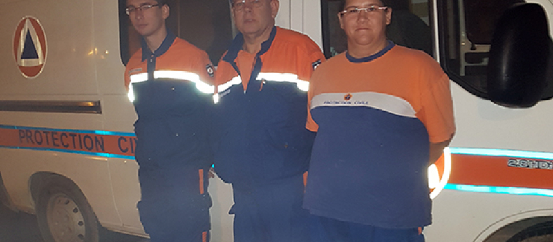 La protection civile du Gers dans l'Aude