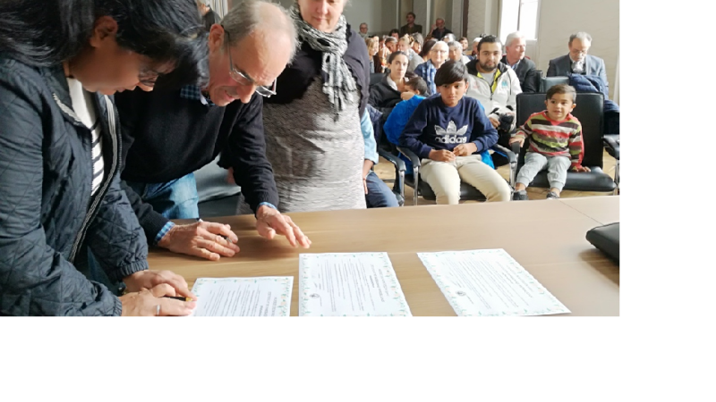 Parrainages républicains  pour les enfants de deux familles de migrants résidant sur la Commune.